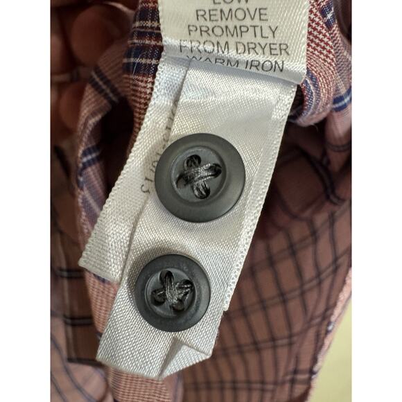 BANANA REPUBLIC Non-Iron Classic Fit Button-Up Shirt Sz L Pink Blue Plaid 2013 - Picture 7 of 7